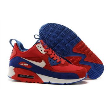 Nike Air Max 90 Sneakerboots Prm Undeafted Mens Shoes Red Blue White Special Factory
